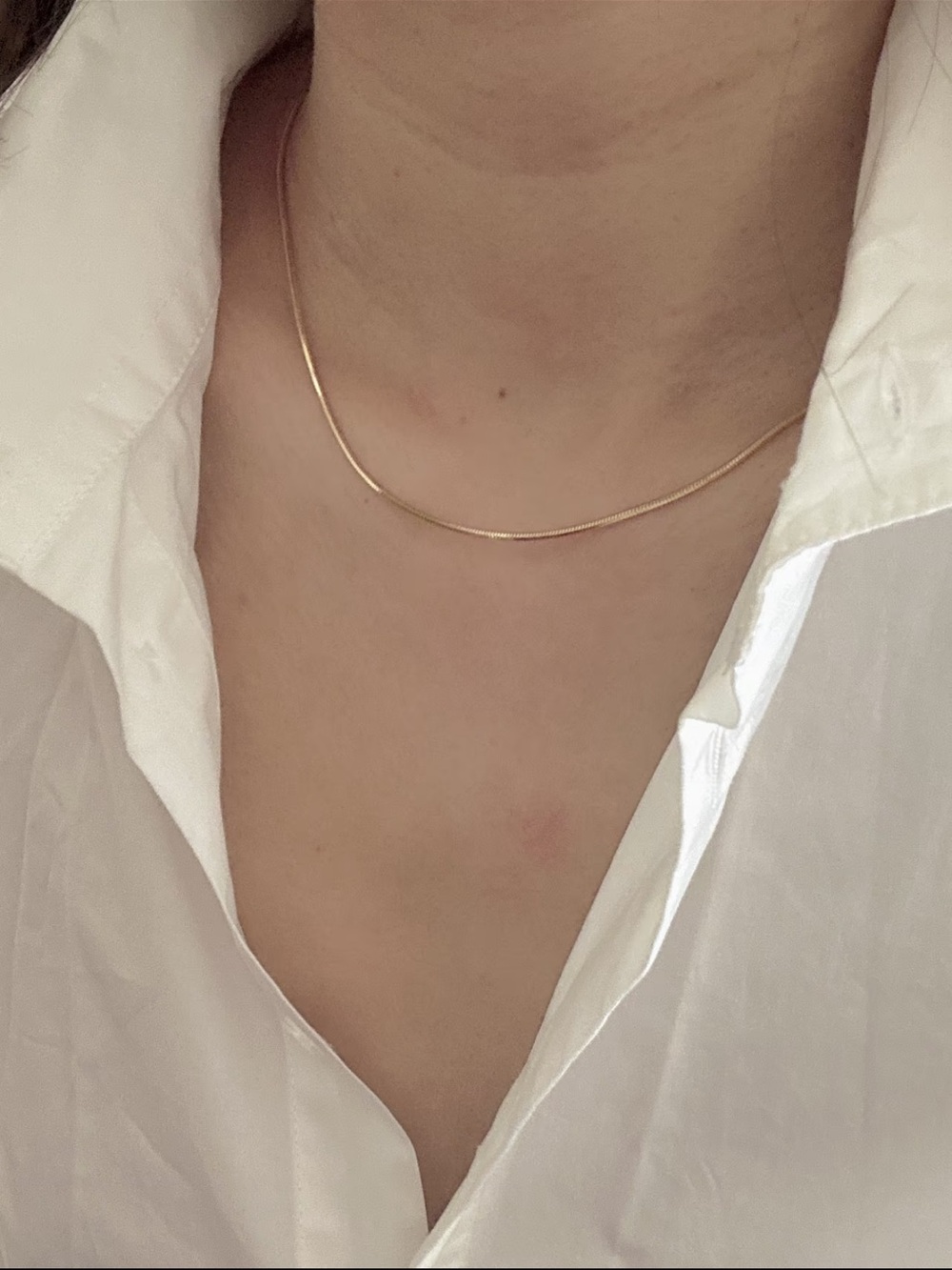 Aria Classics Minimalist 18K Gold plated Herringbone Snake Chain Necklace